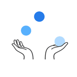 Hand juggling balls to represent managing multiple healthcare AI context shifts