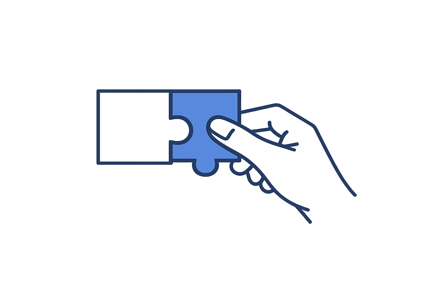 Hand holding puzzle pieces to represent healthcare AI governance