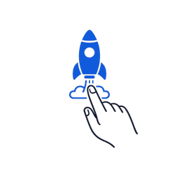 Hand and rocket illustration for adaptive clinical AI