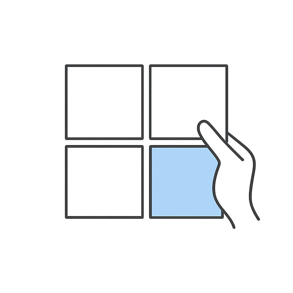 Hand selecting square