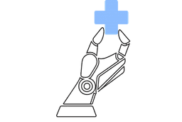 Robot holding cross