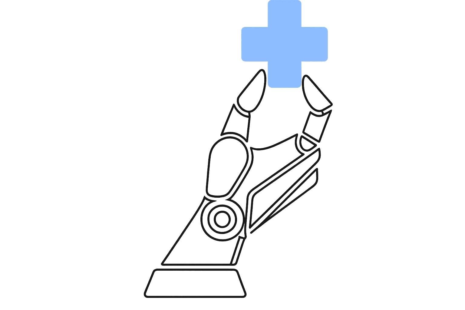 Robot hand with cross